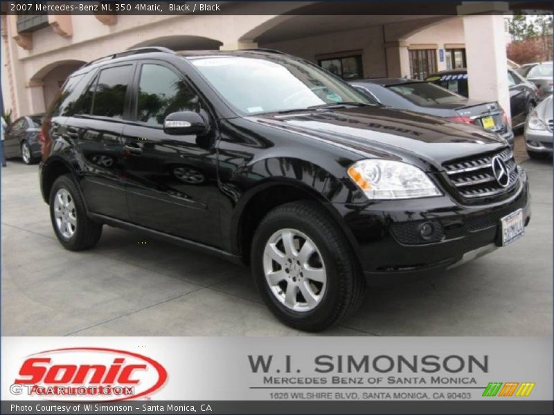 Black / Black 2007 Mercedes-Benz ML 350 4Matic