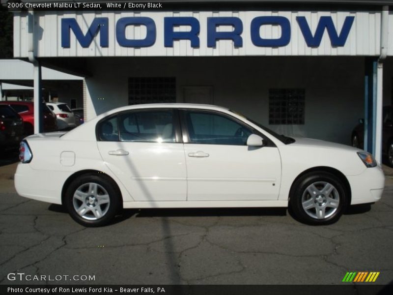 White / Ebony Black 2006 Chevrolet Malibu LT Sedan