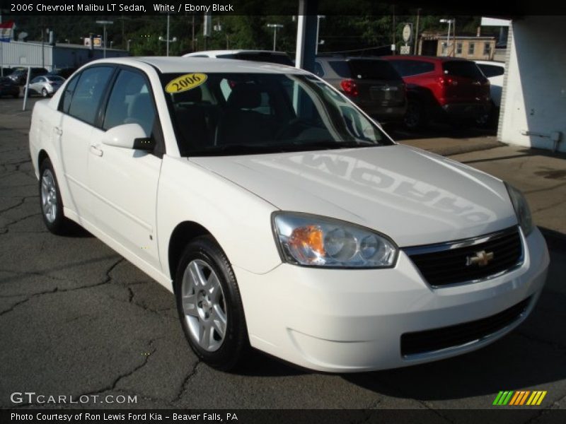 White / Ebony Black 2006 Chevrolet Malibu LT Sedan