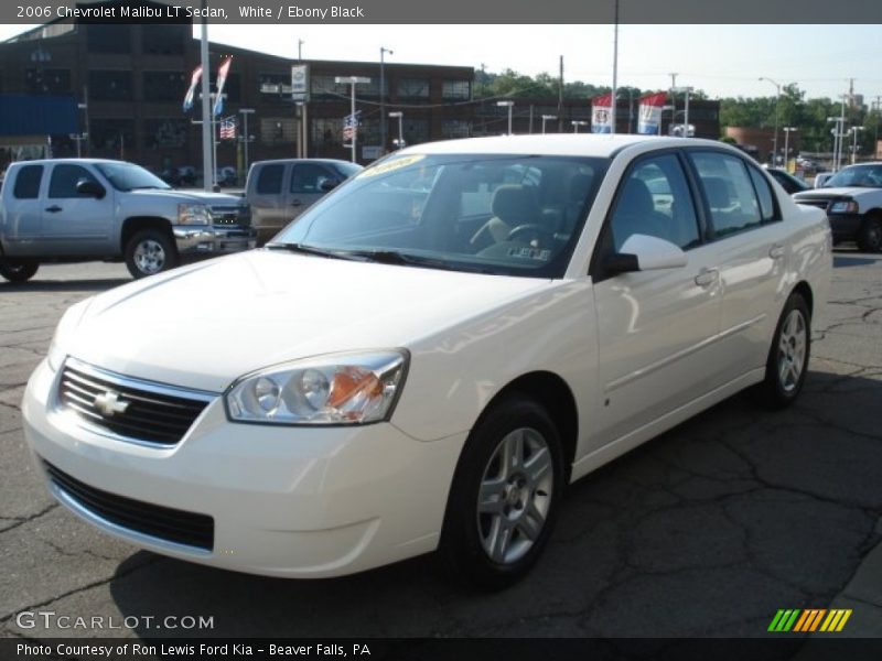 White / Ebony Black 2006 Chevrolet Malibu LT Sedan