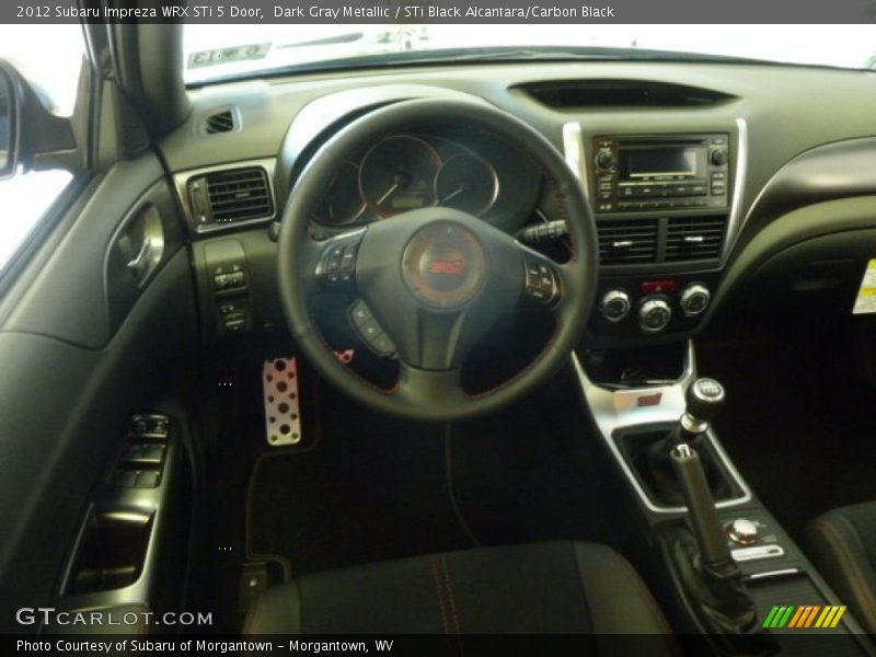 Dark Gray Metallic / STi Black Alcantara/Carbon Black 2012 Subaru Impreza WRX STi 5 Door