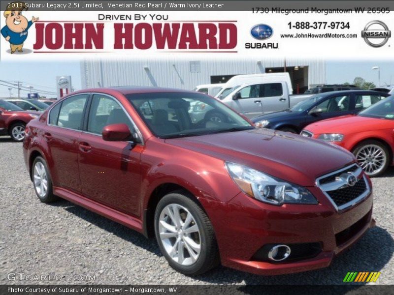 Venetian Red Pearl / Warm Ivory Leather 2013 Subaru Legacy 2.5i Limited