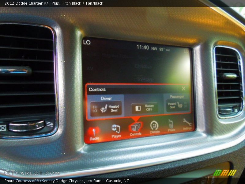 Pitch Black / Tan/Black 2012 Dodge Charger R/T Plus