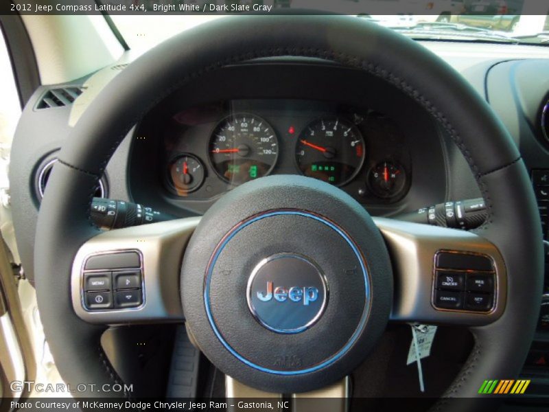 Bright White / Dark Slate Gray 2012 Jeep Compass Latitude 4x4