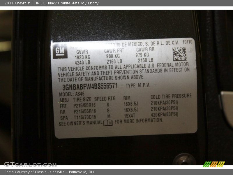 Black Granite Metallic / Ebony 2011 Chevrolet HHR LT