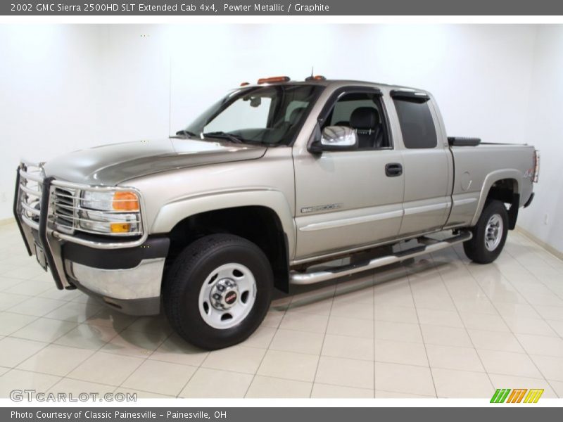 Pewter Metallic / Graphite 2002 GMC Sierra 2500HD SLT Extended Cab 4x4