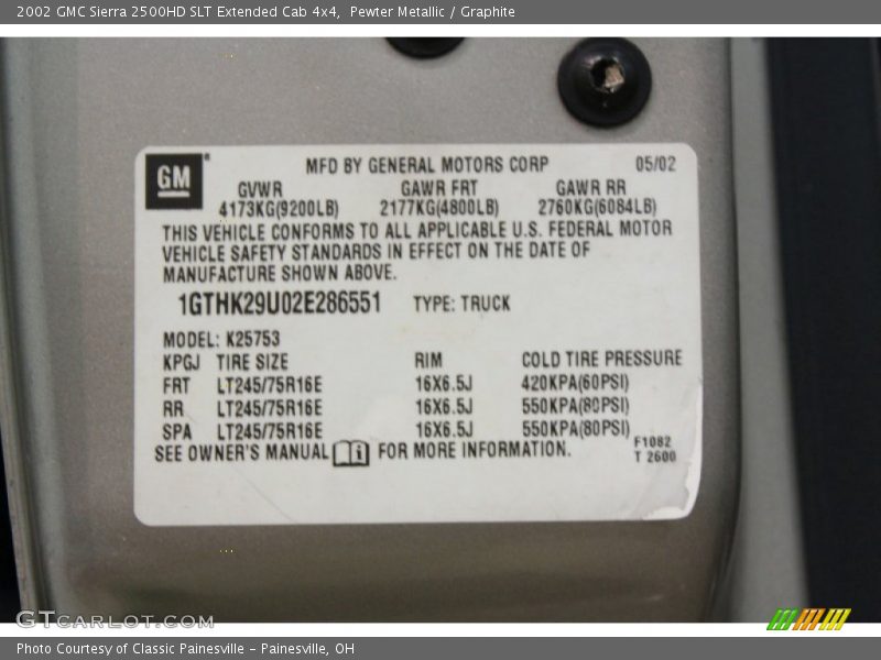 Pewter Metallic / Graphite 2002 GMC Sierra 2500HD SLT Extended Cab 4x4