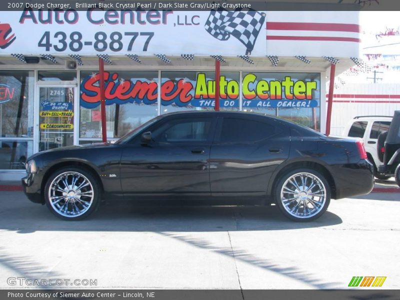 Brilliant Black Crystal Pearl / Dark Slate Gray/Light Graystone 2007 Dodge Charger