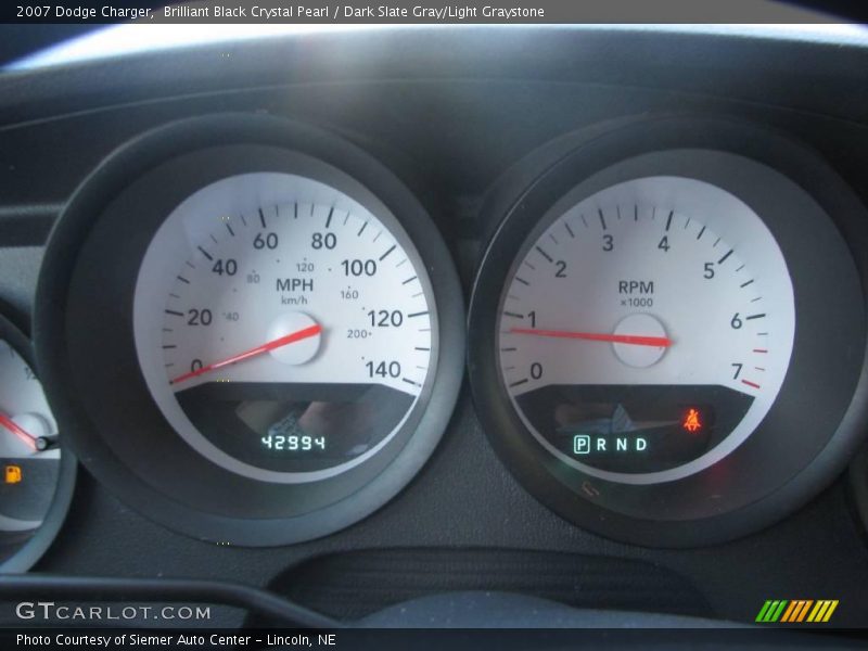 Brilliant Black Crystal Pearl / Dark Slate Gray/Light Graystone 2007 Dodge Charger