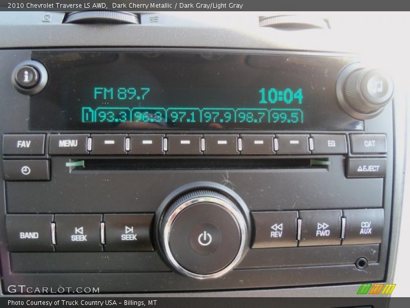 Dark Cherry Metallic / Dark Gray/Light Gray 2010 Chevrolet Traverse LS AWD