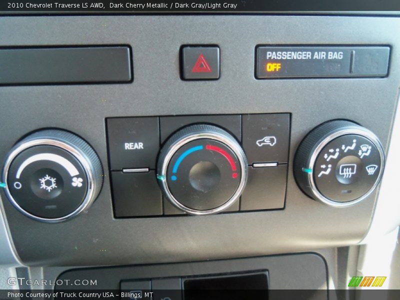 Dark Cherry Metallic / Dark Gray/Light Gray 2010 Chevrolet Traverse LS AWD