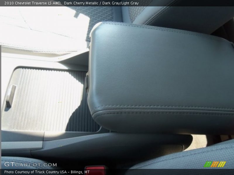 Dark Cherry Metallic / Dark Gray/Light Gray 2010 Chevrolet Traverse LS AWD