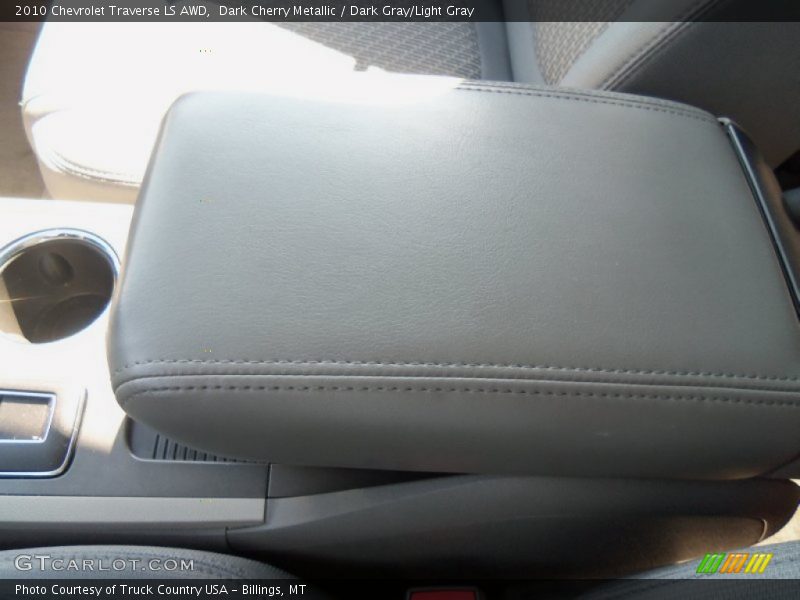 Dark Cherry Metallic / Dark Gray/Light Gray 2010 Chevrolet Traverse LS AWD