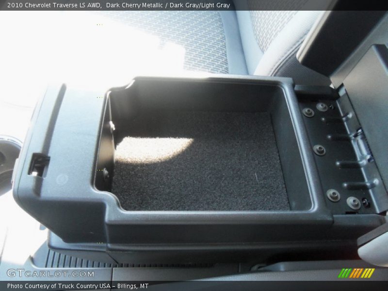 Dark Cherry Metallic / Dark Gray/Light Gray 2010 Chevrolet Traverse LS AWD