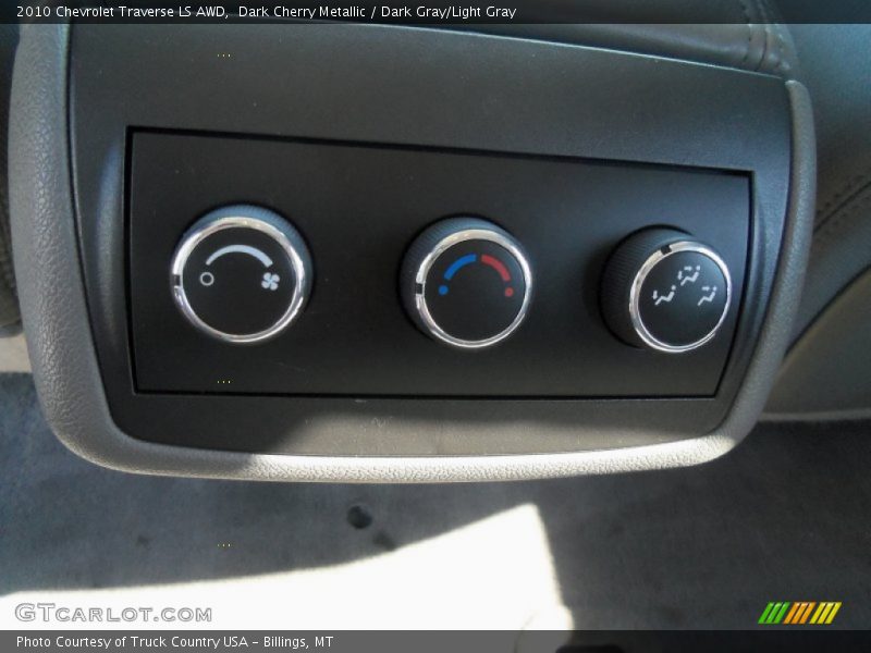 Dark Cherry Metallic / Dark Gray/Light Gray 2010 Chevrolet Traverse LS AWD