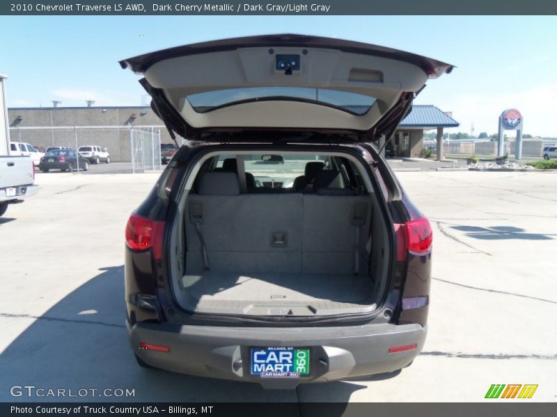 Dark Cherry Metallic / Dark Gray/Light Gray 2010 Chevrolet Traverse LS AWD