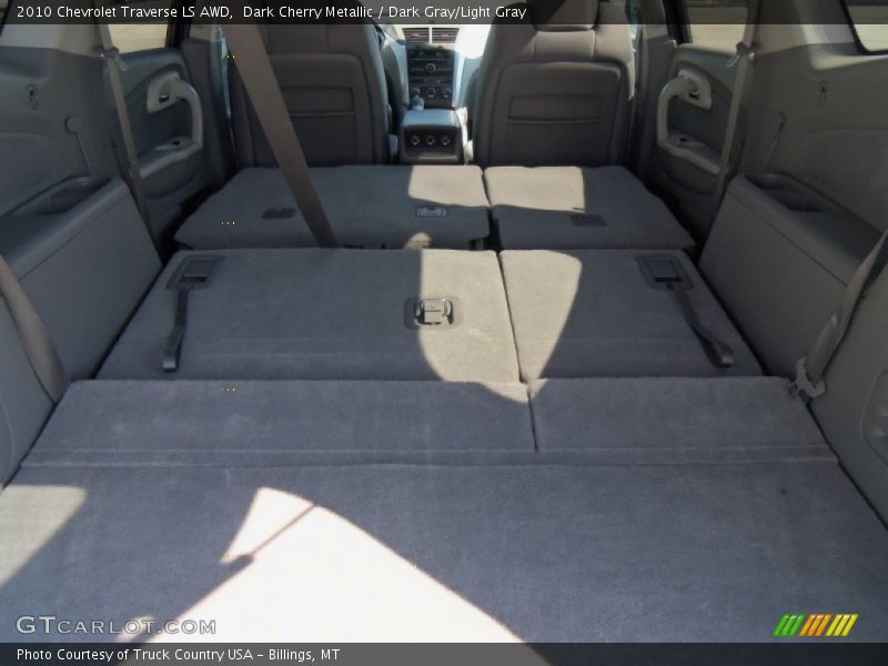 Dark Cherry Metallic / Dark Gray/Light Gray 2010 Chevrolet Traverse LS AWD