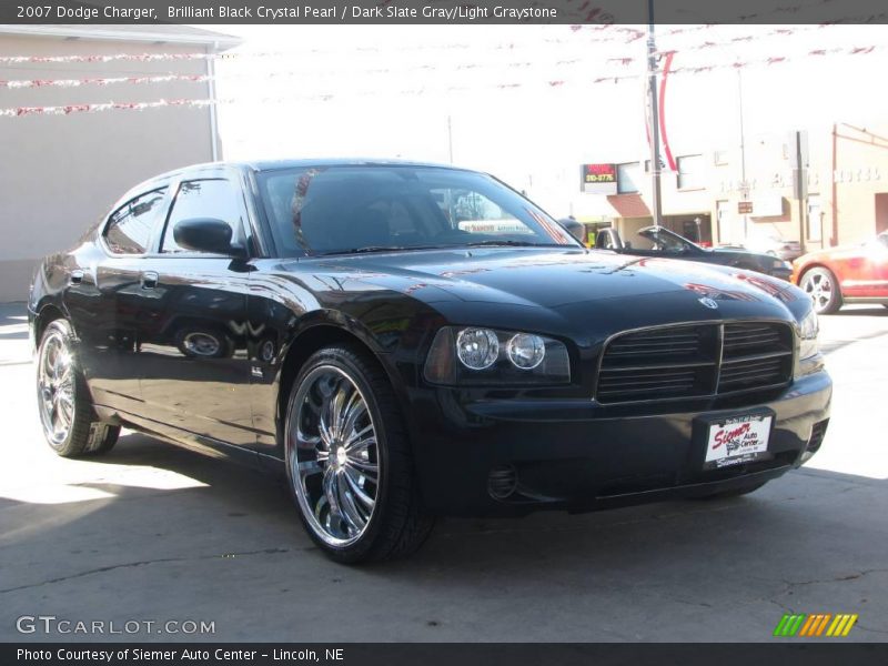 Brilliant Black Crystal Pearl / Dark Slate Gray/Light Graystone 2007 Dodge Charger