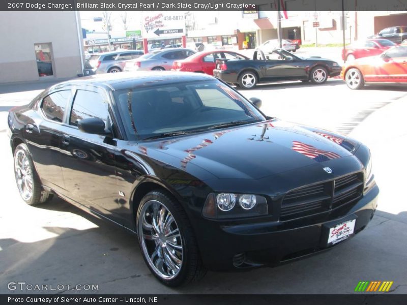 Brilliant Black Crystal Pearl / Dark Slate Gray/Light Graystone 2007 Dodge Charger