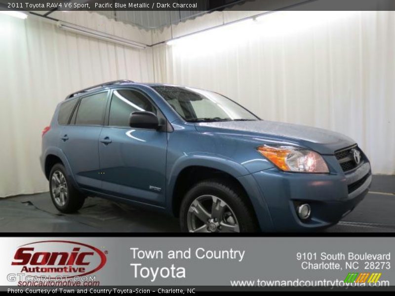 Pacific Blue Metallic / Dark Charcoal 2011 Toyota RAV4 V6 Sport
