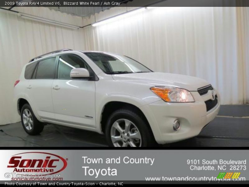 Blizzard White Pearl / Ash Gray 2009 Toyota RAV4 Limited V6