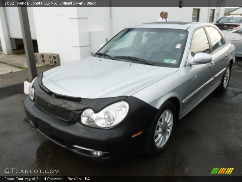 Brilliant Silver / Black 2002 Hyundai Sonata GLS V6