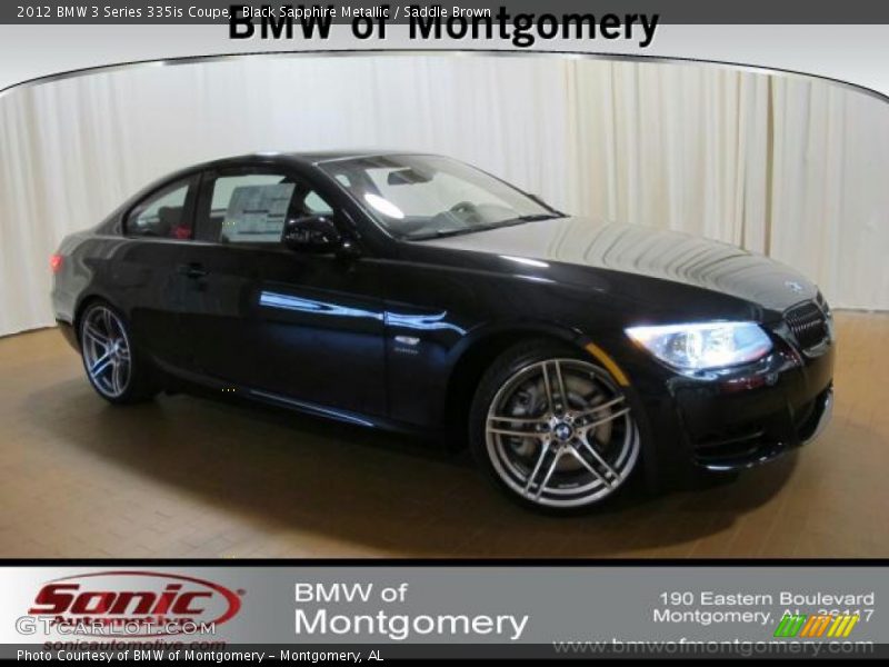 Black Sapphire Metallic / Saddle Brown 2012 BMW 3 Series 335is Coupe