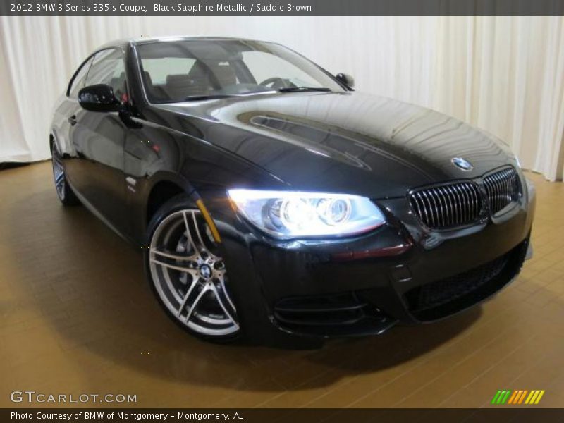 Black Sapphire Metallic / Saddle Brown 2012 BMW 3 Series 335is Coupe