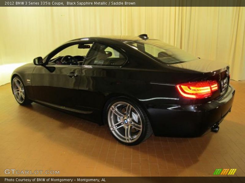 Black Sapphire Metallic / Saddle Brown 2012 BMW 3 Series 335is Coupe