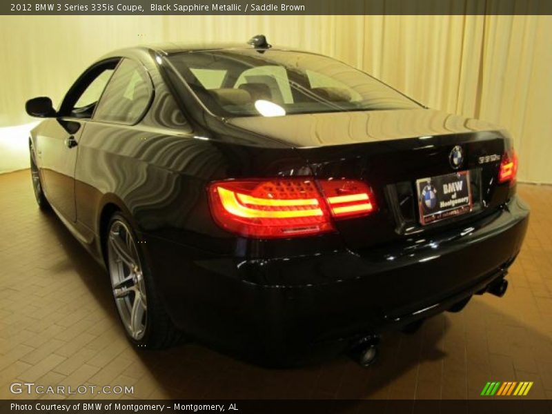 Black Sapphire Metallic / Saddle Brown 2012 BMW 3 Series 335is Coupe