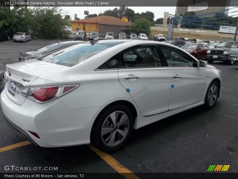 Porcelain White Pearl / Camel 2012 Hyundai Sonata Hybrid