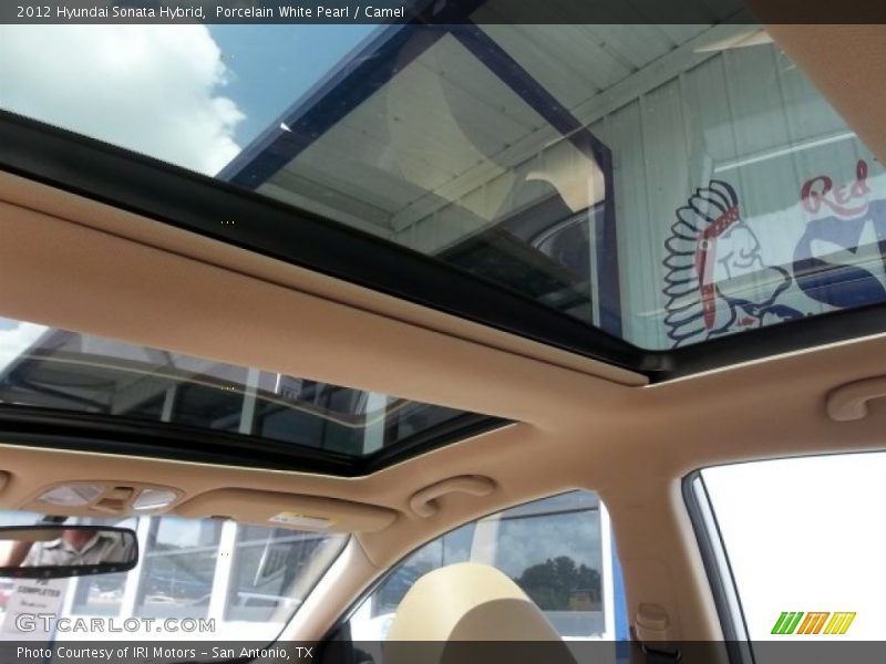 Porcelain White Pearl / Camel 2012 Hyundai Sonata Hybrid