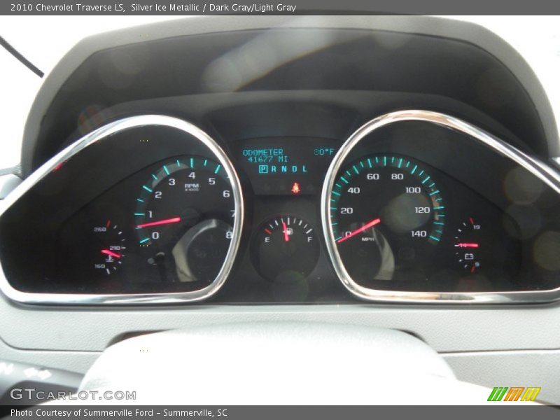Silver Ice Metallic / Dark Gray/Light Gray 2010 Chevrolet Traverse LS