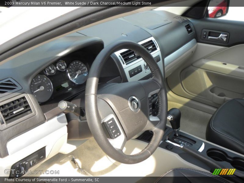 White Suede / Dark Charcoal/Medium Light Stone 2009 Mercury Milan V6 Premier