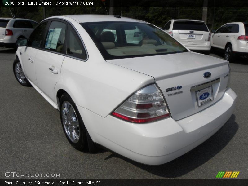 Oxford White / Camel 2008 Ford Taurus Limited