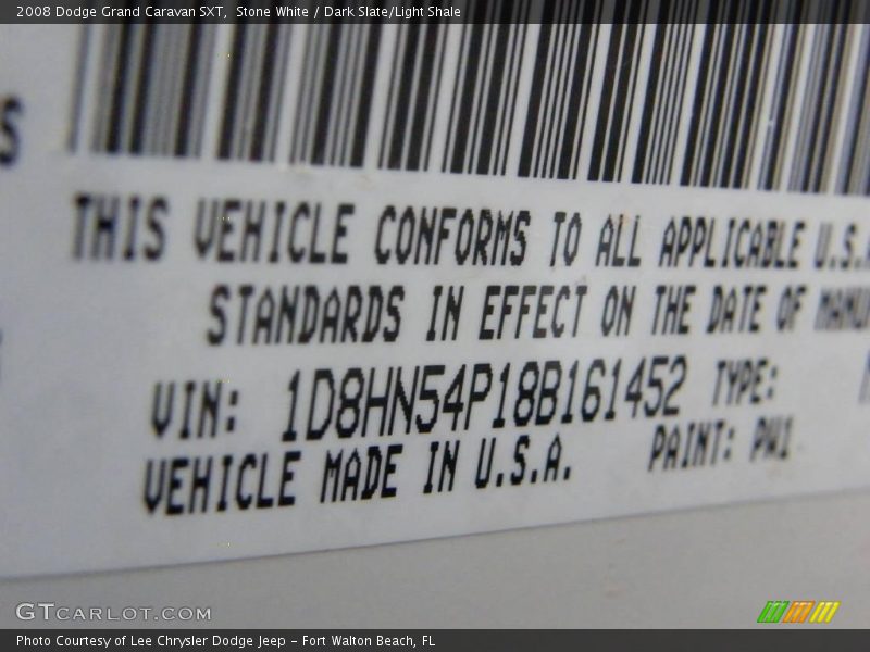 Stone White / Dark Slate/Light Shale 2008 Dodge Grand Caravan SXT