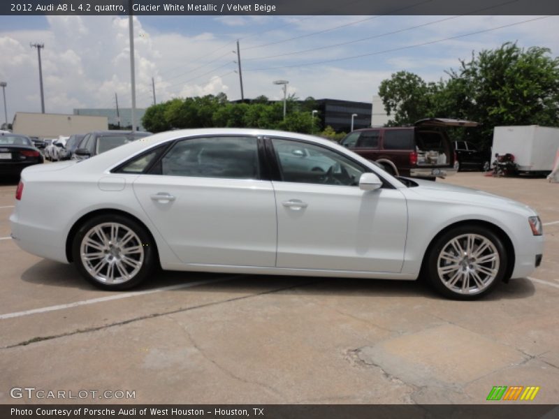 Glacier White Metallic / Velvet Beige 2012 Audi A8 L 4.2 quattro