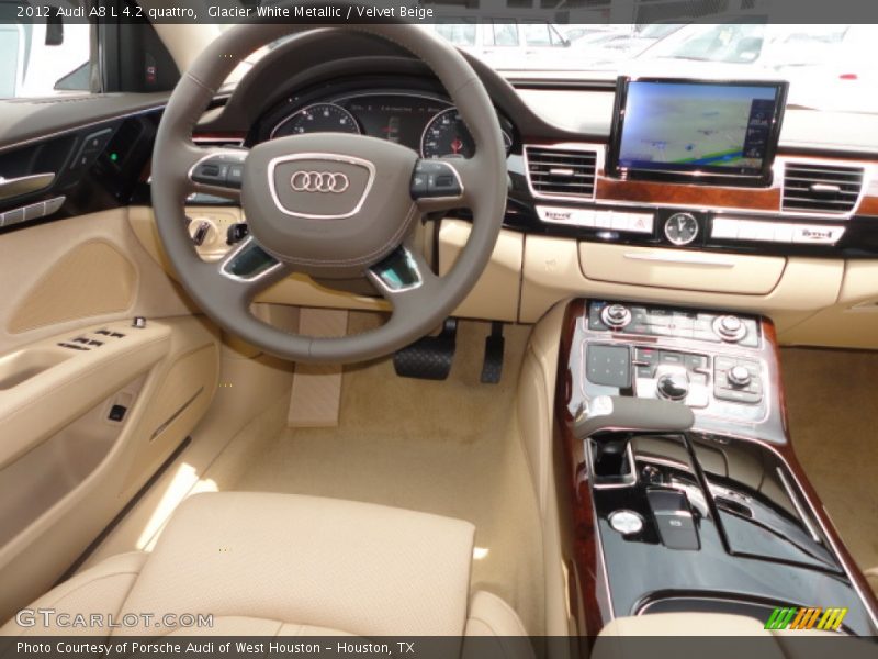 Glacier White Metallic / Velvet Beige 2012 Audi A8 L 4.2 quattro