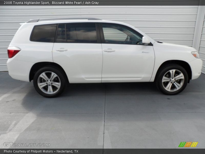Blizzard White Pearl / Ash Gray 2008 Toyota Highlander Sport
