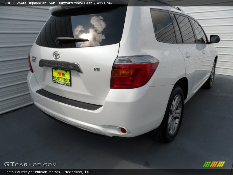 Blizzard White Pearl / Ash Gray 2008 Toyota Highlander Sport