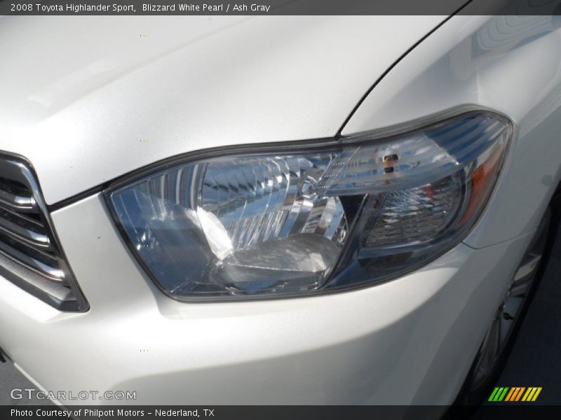 Blizzard White Pearl / Ash Gray 2008 Toyota Highlander Sport