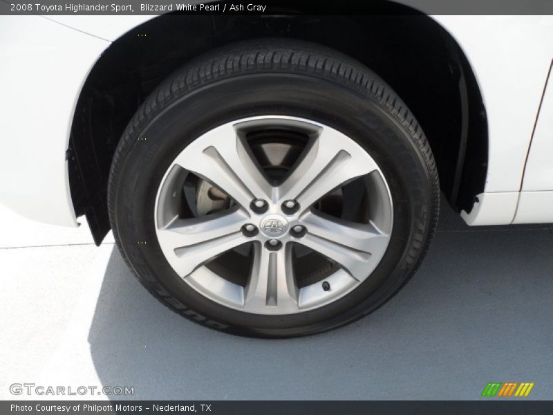 Blizzard White Pearl / Ash Gray 2008 Toyota Highlander Sport
