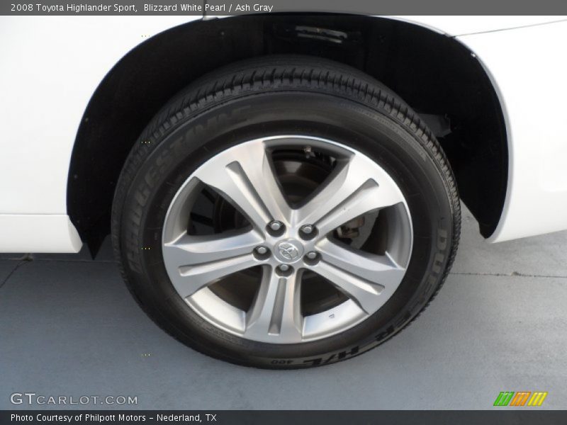 Blizzard White Pearl / Ash Gray 2008 Toyota Highlander Sport
