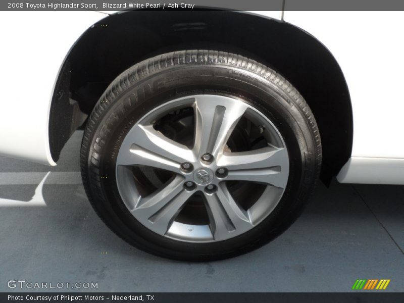Blizzard White Pearl / Ash Gray 2008 Toyota Highlander Sport