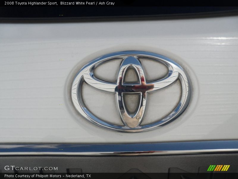 Blizzard White Pearl / Ash Gray 2008 Toyota Highlander Sport