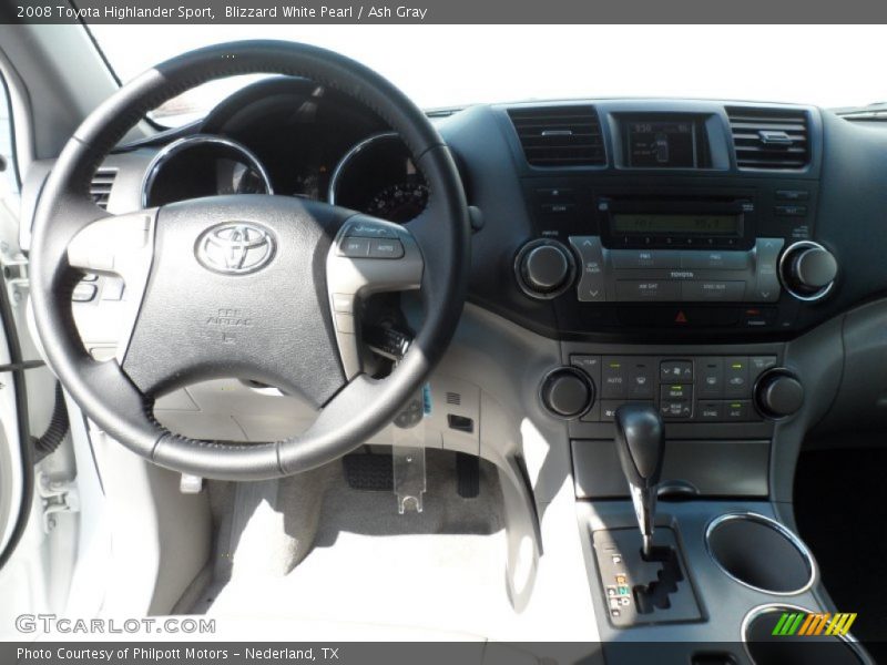Blizzard White Pearl / Ash Gray 2008 Toyota Highlander Sport