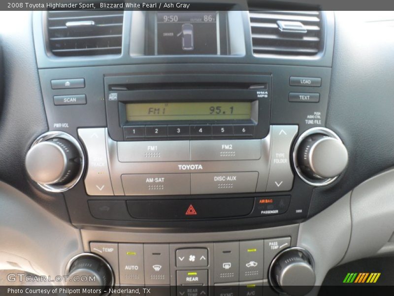 Blizzard White Pearl / Ash Gray 2008 Toyota Highlander Sport