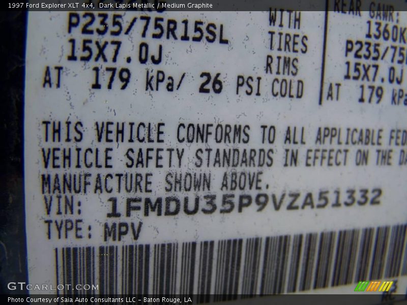 Dark Lapis Metallic / Medium Graphite 1997 Ford Explorer XLT 4x4