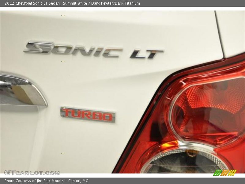 Summit White / Dark Pewter/Dark Titanium 2012 Chevrolet Sonic LT Sedan