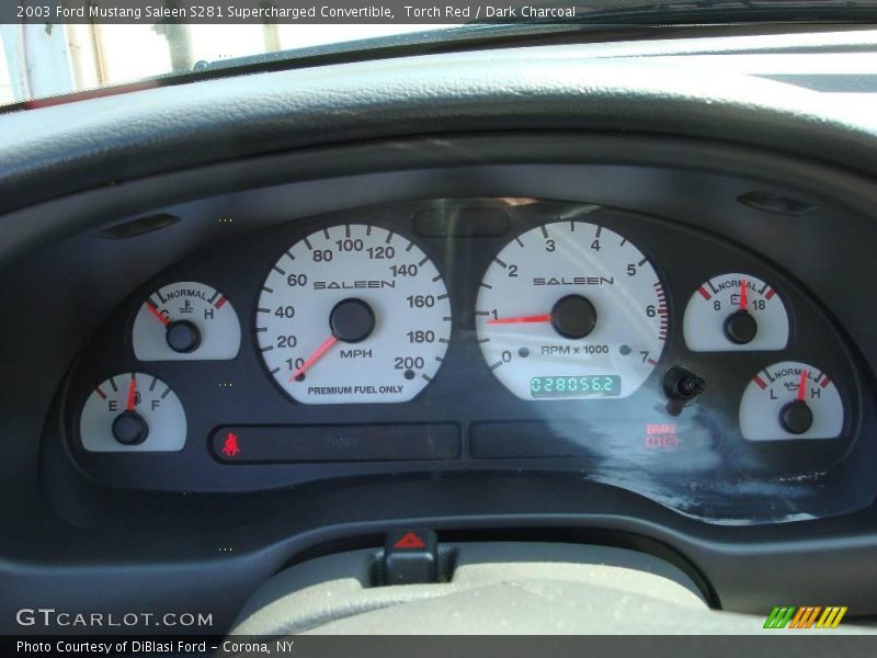 Torch Red / Dark Charcoal 2003 Ford Mustang Saleen S281 Supercharged Convertible
